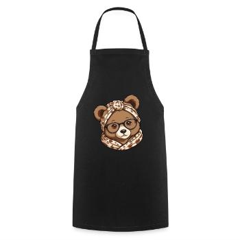 Funny Mama Bear Mother Bear Bear Lover - Cooking Apron - black - Front - AI Model Male 185 dark (185cm)