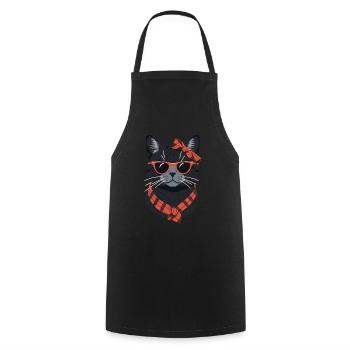 Cute Cat Mom Cat Lover Mom Style - Cooking Apron - black - Front - AI Model Male 185 dark (185cm)
