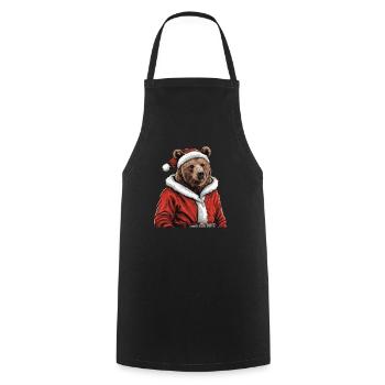 Grizzly Bear Christmas Brown Bear - Cooking Apron - black - Front - AI Model Male 185 dark (185cm)