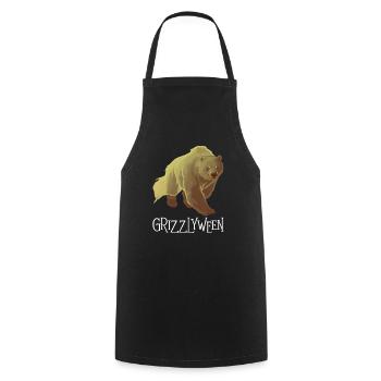 Grizzly Ours Halloween Ours brun - Tablier de cuisine - noir - Devant - AI Model Male 185 dark (185cm)