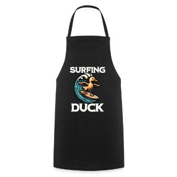 Surfing Duck - Cooking Apron - black - Front - AI Model Male 185 dark (185cm)