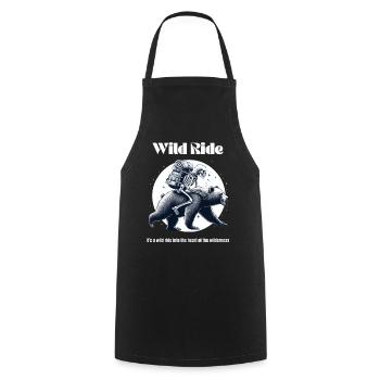 Camping Wilderness Bear Skeleton Hiking Nature Funny - Cooking Apron - black - Front - AI Model Male 185 dark (185cm)