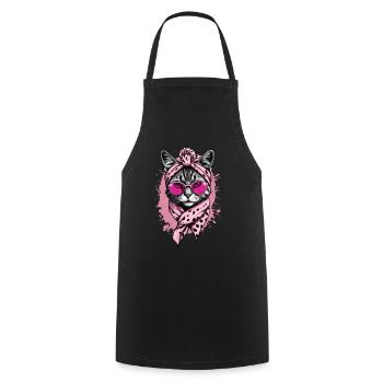 Cute Cat Mom Cat Lover Mom Style - Cooking Apron - black - Front - AI Model Male 185 dark (185cm)