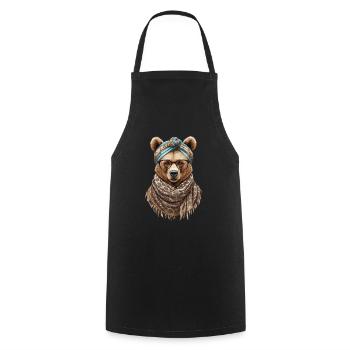 Funny Mama Bear Mother Bear Bear Lover - Cooking Apron - black - Front - AI Model Male 185 dark (185cm)