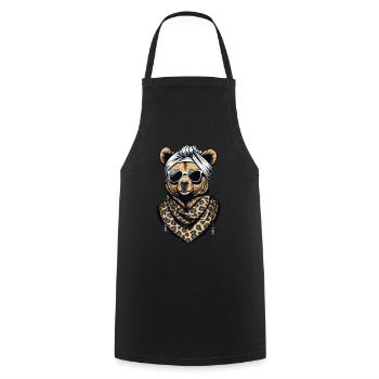 Funny Mama Bear Mother Bear Bear Lover - Cooking Apron - black - Front - AI Model Male 185 dark (185cm)