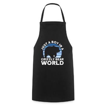 Grizzly Bear Garçon Enfants Ours Brun - Tablier de cuisine - noir - Devant - AI Model Male 185 dark (185cm)