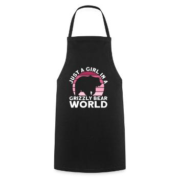 Grizzly Bear Fille Enfants Ours Brun - Tablier de cuisine - noir - Devant - AI Model Male 185 dark (185cm)