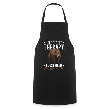 Grizzly Bear Brown Bear Bear - Cooking Apron - black - Front - AI Model Male 185 dark (185cm)
