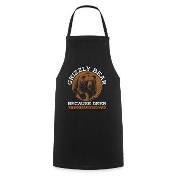 Grizzly Bear Brown Bear - Cooking Apron - black - Front - AI Model Male 185 dark (185cm)