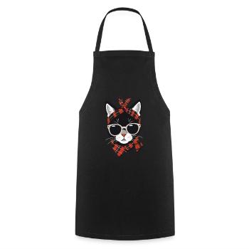 Cute Cat Mom Cat Lover Mom Style - Cooking Apron - black - Front - AI Model Male 185 dark (185cm)