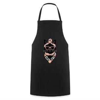 Cute Cat Mom Cat Lover Mom Style - Cooking Apron - black - Front - AI Model Male 185 dark (185cm)