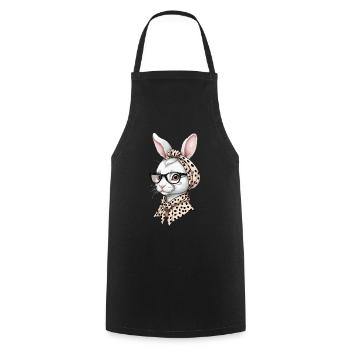 Maman Lapin Mignon Lapin Maman Mignon Lapin de Pâques - Tablier de cuisine - noir - Devant - AI Model Male 185 dark (185cm)