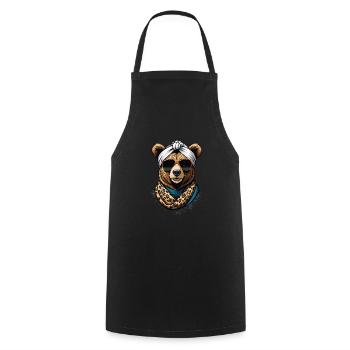 Funny Mama Bear Mother Bear Bear Lover - Cooking Apron - black - Front - AI Model Male 185 dark (185cm)
