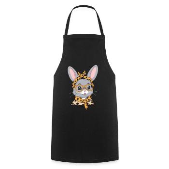 Mom Bunny Cute Bunny Mother Cute Easter Bunny - Cooking Apron - black - Front - AI Model Male 185 dark (185cm)
