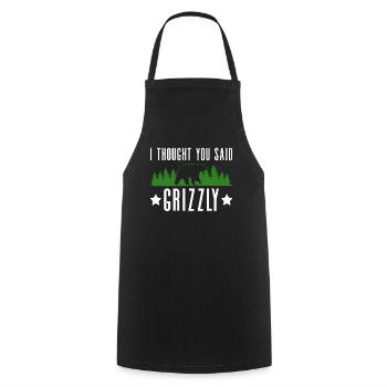 Grizzly Bear Brown Bear Bear - Cooking Apron - black - Front - AI Model Male 185 dark (185cm)