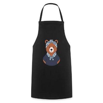 Funny Mama Bear Motif for Mother Bear Fans - Cooking Apron - black - Front - AI Model Male 185 dark (185cm)