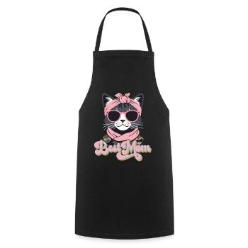 Chat Maman Avec Style Meilleure Maman Chat Mignon - Tablier de cuisine - noir - Devant - AI Model Male 185 dark (185cm)