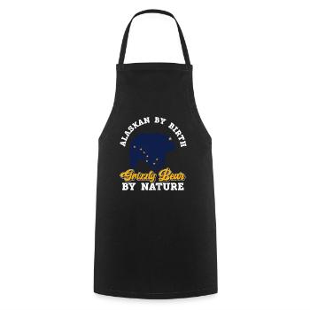 Grizzly Bear Ours brun d’Alaska - Tablier de cuisine - noir - Devant - AI Model Male 185 dark (185cm)