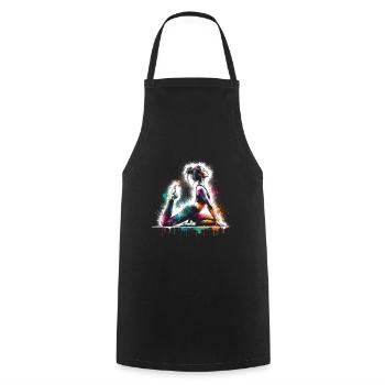 fille qui aime le Pilates - Tablier de cuisine - noir - Devant - AI Model Male 185 dark (185cm)