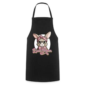 Maman Lapin Mignon Lapin Maman Mignon Lapin de Pâques - Tablier de cuisine - noir - Devant - AI Model Male 185 dark (185cm)