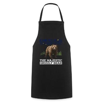 Grizzly Bear Ours brun d’Alaska - Tablier de cuisine - noir - Devant - AI Model Male 185 dark (185cm)