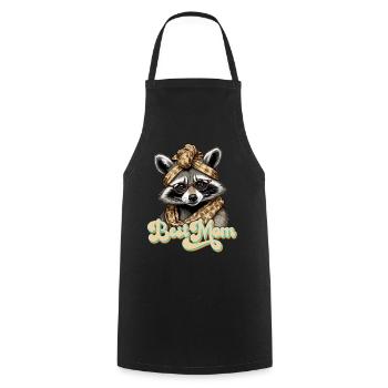 Meilleur design de raton laveur de maman parfait pour la fête des mères - Tablier de cuisine - noir - Devant - AI Model Male 185 dark (185cm)