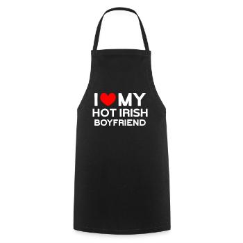 I Love My Hot Irish Boyfriend - Kochschürze - Schwarz - Vorne - AI Model Male 185 dark (185cm)
