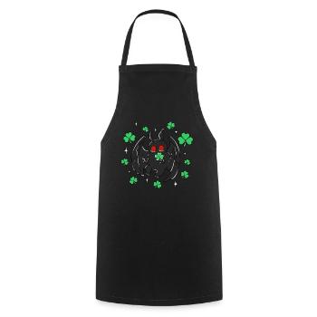 Mothman Shamrock - Kochschürze - Schwarz - Vorne - AI Model Male 185 dark (185cm)
