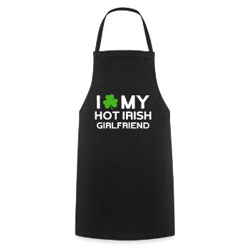 J’aime ma petite amie irlandaise sexy - Tablier de cuisine - noir - Devant - AI Model Male 185 dark (185cm)