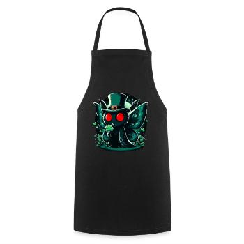 Irish Leprechaun Mothman - Kochschürze - Schwarz - Vorne - AI Model Male 185 dark (185cm)