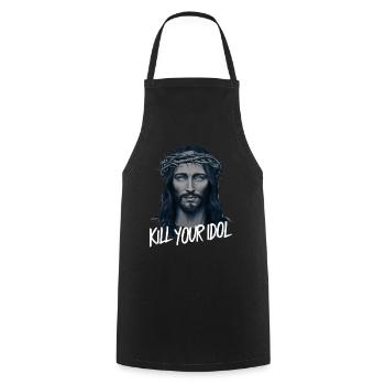 Jesus Kill Your Idol - Cooking Apron - black - Front - AI Model Male 185 dark (185cm)