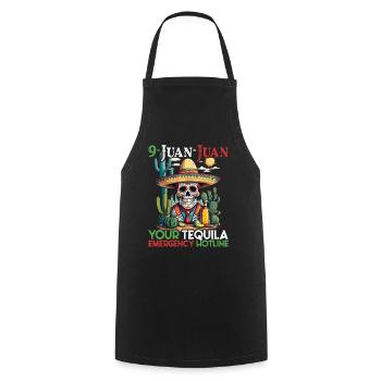 Lustiger Tequila Spruch Cinco De Mayo Design - Kochschürze - Schwarz - Vorne - AI Model Male 185 dark (185cm)