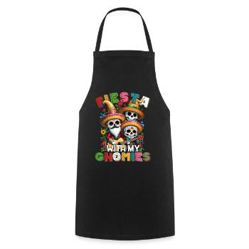 Gnomes Dwarves Fiesta Funny Saying - Cooking Apron - black - Front - AI Model Male 185 dark (185cm)