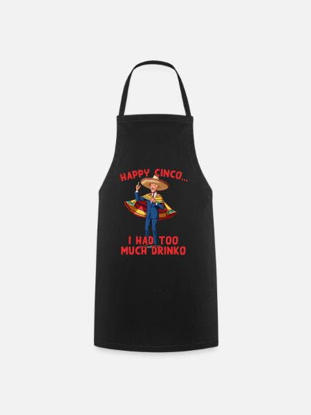 Funny confused president Mexican holiday - Cooking Apron - black
