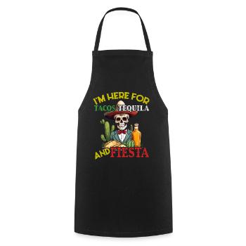 Funny Fiesta Saying Mexican Holiday - Cooking Apron - black - Front - AI Model Male 185 dark (185cm)