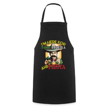 Tacos Tequila Fiesta Cinco De Mayo Fun Design - Cooking Apron - black - Front - AI Model Male 185 dark (185cm)
