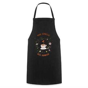 Espresso, Coffee, Kaffee, Latte, Geschenkidee, Fun - Kochschürze - Schwarz - Vorne - AI Model Male 185 dark (185cm)