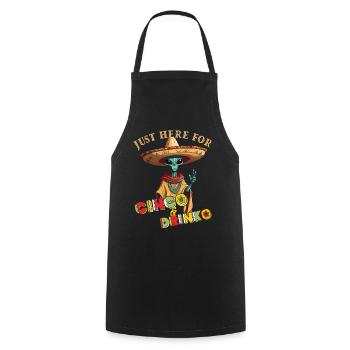 Fiesta Alien Spruch Mexikanischer Feiertag - Kochschürze - Schwarz - Vorne - AI Model Male 185 dark (185cm)