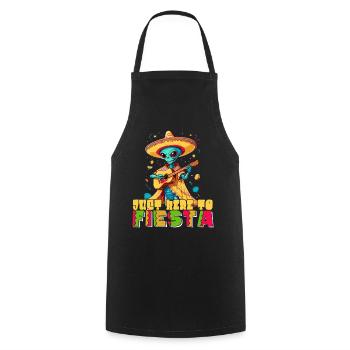 Here for Fiesta funny saying mexican - Cooking Apron - black - Front - AI Model Male 185 dark (185cm)
