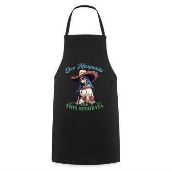 Senorita a besoin d’un design amusant de Margarita - Tablier de cuisine - noir - Devant - AI Model Male 185 dark (185cm)
