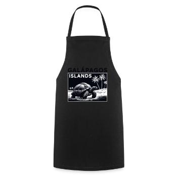 Galapagos Islands Giant Tortoise - Cooking Apron - black - Front - AI Model Male 185 dark (185cm)