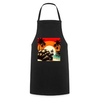 Galapagos Tortoise - Cooking Apron - black - Front - AI Model Male 185 dark (185cm)
