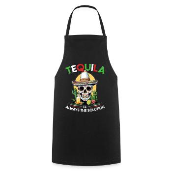Lustiger Tequila Spruch Cinco De Mayo Design - Kochschürze - Schwarz - Vorne - AI Model Male 185 dark (185cm)
