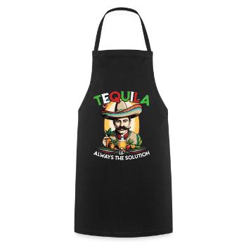 Funny Tequila Saying Cinco de Mayo Mexico - Cooking Apron - black - Front - AI Model Male 185 dark (185cm)