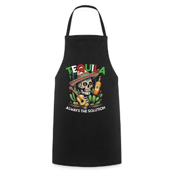 Lustiger Tequila Spruch Cinco De Mayo Design - Kochschürze - Schwarz - Vorne - AI Model Male 185 dark (185cm)