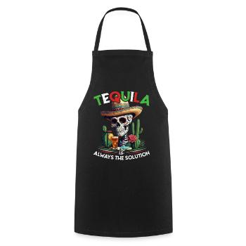 Lustiger Tequila Spruch Cinco De Mayo Design - Kochschürze - Schwarz - Vorne - AI Model Male 185 dark (185cm)