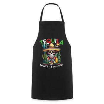 Lustiger Tequila Spruch Cinco De Mayo Mexiko - Kochschürze - Schwarz - Vorne - AI Model Male 185 dark (185cm)