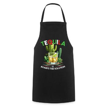 Lustiger Tequila Spruch Cinco De Mayo Design - Kochschürze - Schwarz - Vorne - AI Model Male 185 dark (185cm)