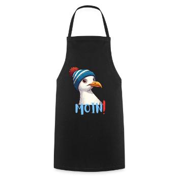 Hambourg Moin Mer du Nord Allemagne Nord Drôle Mouette - Tablier de cuisine - noir - Devant - AI Model Male 185 dark (185cm)