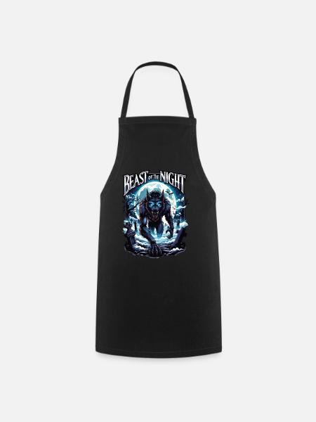 Beast of the Night - Werewolf Design. Spooky, cool - Cooking Apron - black